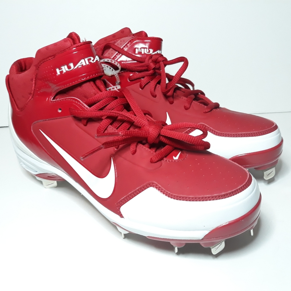 Nike Mens Air Huarache Baseball Cleats Shoes Red